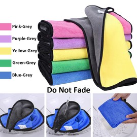 MOCNT Microfibre Car Cleaning Cloths, 500 GSM Microfibre Car Cleaning Cloths, Polishing Cloth, Drying Cloth, Cleaning Cloths, Absorbent Car Cleaning, Shower Towels, Lint-Free Towel, 30 x 30 cm, Pink
