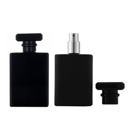 YORROR 2 Pack Black Glass Perfume Atomizer,100ml Empty Refillable Perfume Spray Bottle for Men and Women,Portable Fragrance Fine Mist Spray Bottle Perfume Dispenser for Travel