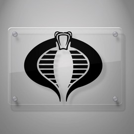Yoonek Graphics Cobra Command Decal Sticker for Car Window, Laptop, Motorcycle, Walls, Mirror and More. # 460 (8" x 8.9", Black)