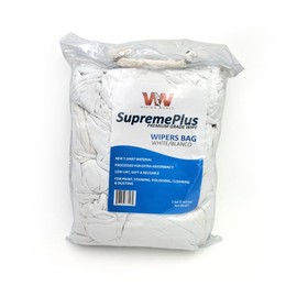 SupremePlus Premium White Knit Cotton T-Shirt Cloth Wiping Rags 100% Cotton Absorbent Reusable Multipurpose Cleaning Rags Cloth Rags for Kitchen, Automotive Clean up and Home (2 Pound Bag)