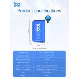 100Balance 10S 1A Smart Active Equalizer Balancer for Lifepo4 LFP/Lipo Li-on Lithium Battery Group BMS Energy Transfer Board