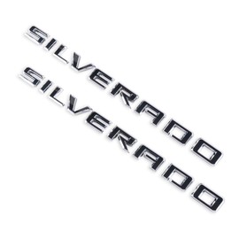 New Door Fender 3D Emblem for Chevy Silverado 2019-2023 X 2 Badges (Silver)