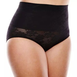 Cortland Shapewear  Cortland Shapewear Belly Band Moderate Control Black Brief Plus Size 46/8XL