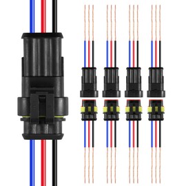 RDBS - Kit de 5 conectores de cable eléctrico de 3 pines a prueba de agua macho y hembra para coche, camión, motocicleta, barco marino y otras conexiones de cable