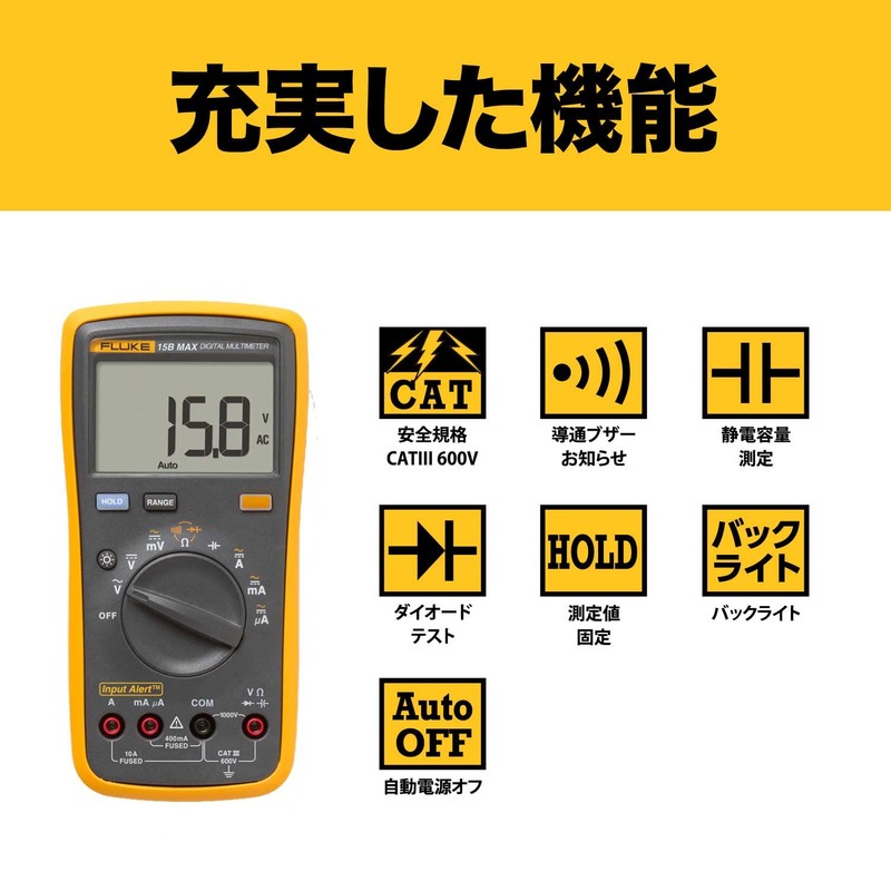 Fluke Digital Multimeter (TL31 Tapered Test Lead) 15B MAX-02/APC