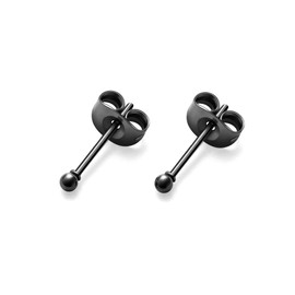 HSP Surgical Stainless Steel Ball Earrings, Round Beads, 1 Pair, Set of 2, For Both Ears, Unisex,, Stainless Steel