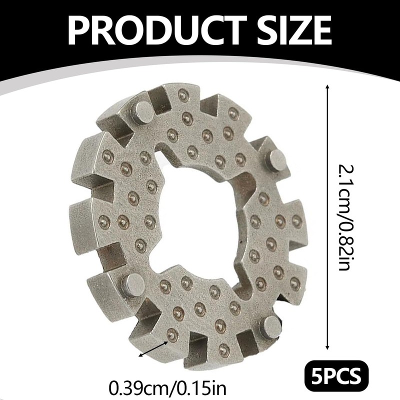 Pack of 5 Adapters for Oscillating Saw Blades, Circular Saw