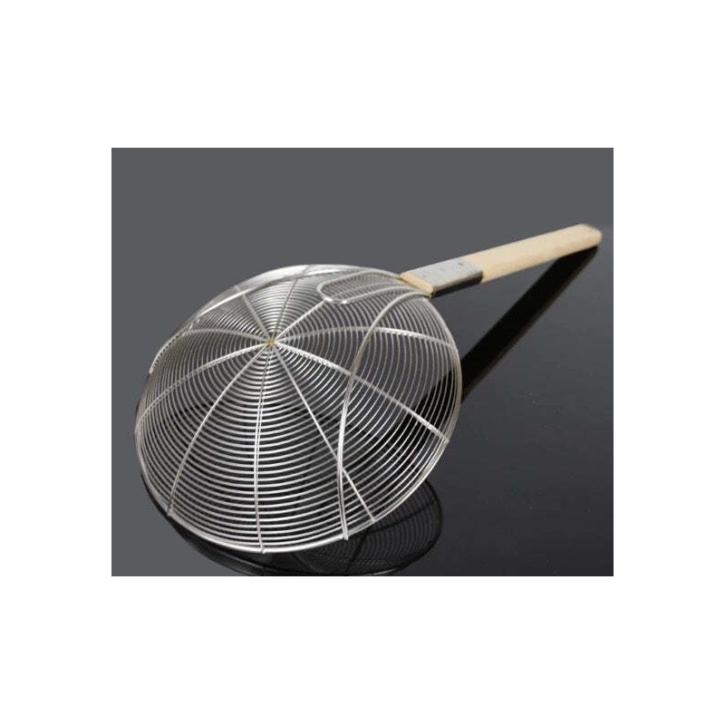 MEGA COOK 26cm Wooden Handle Big Mesh Soup Skimmer