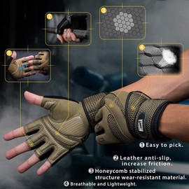 Hirola Guantes para Gimnasio Unisex con Apoyo de Muñeca Hecho de Microfibra y Licra para Entrenamiento de Crossfit, Fitness, Levantamiento de Peso o Gimnasio