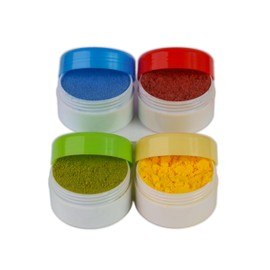 Dye-Free Food Coloring Powder set: Red, Blue, Green and Yellow. Plant-Based/All Natural/Non-Carmine/Non-Annatto/FLAVORLESS by PIXIE DUST (Large .35 oz Each Color 1.4 oz /44gr Total)
