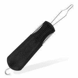 Button Hook & Zipper Pull, Zipper Pull Helper, Easy Grip Button Hook & Clothes Zip Puller, Dress Clothes Tool, Button Shirts Aid, One Hand, Disability, Handicapped and Seniors (Black)