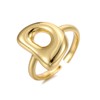 Winssigma 18K Gold Plated Initial Adjustable Ring for Women(D)