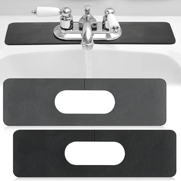 Tioncy 2 Pcsh Guard Oval,Mat Sink Splashole for Kitchen Faucet,17.32"