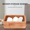 Hopbucan Hand Woven Rectangular Rattan Wicker Basket Tea Bread Picnic