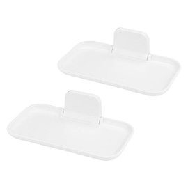 Diakey 2 Pack Foldable Bedside Shelf Wall Mount, Adhesive Floating Shelves for Wall No Drilling, Glasses Watch Perfume Phone Holder Organizer for Bedroom Bathroom RV, Small