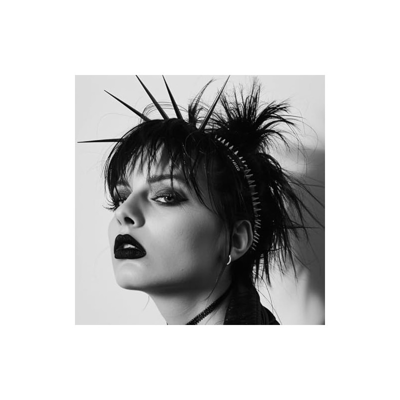 BaBakiak Spiky Leather Headband Punk, Emo Headband for Women, Spiked