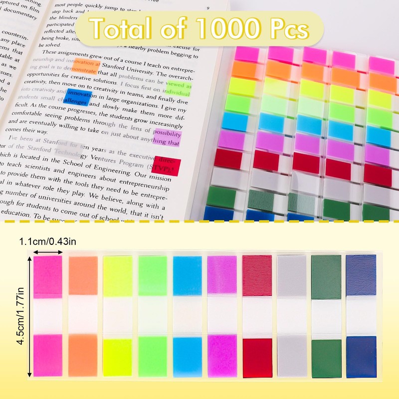 1000 Pcs Transparent Sticky Notes – Clear Sticky Note Tabs