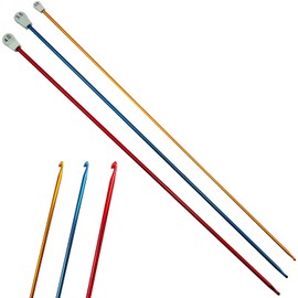 Hobekoee 3Pcs Tunisian Crochet Hook 3mm 3.5mm 4mm,Extra Long Crochet Hook 13.8in Afghan Crochet Needles Aluminum Tunisian Crochet for Beginner,Crocheting＆Knitting Lovers