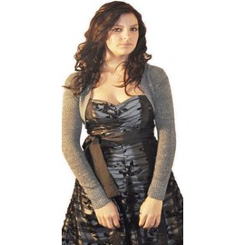 Fashion Victim Lurex Knitted Bolero Shrug, Cardigan, 8-14 (14, Silver Grey)