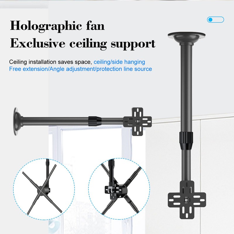 3D Advertising Display Ceiling Bracket, 3D Hologram Fan Stand 15.5
