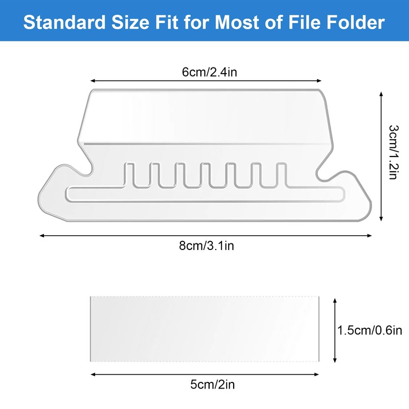 Hurifeng File Folder Tabs with Inserts, Printable Hanging Folder Labels