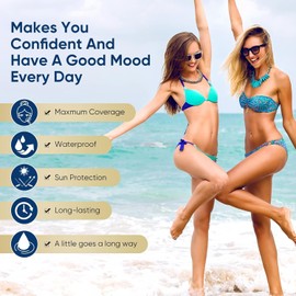 Tattoo Cover Up Makeup Waterproof, 2 Colors Tattoo Concealer, Waterproof and Sweatproof, Suitable for Scars, Vitiligo