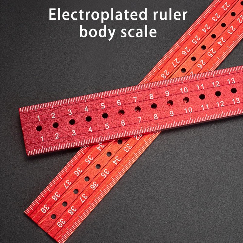 12 Inch Heavy Duty Combination Square, Aluminum Alloy 45°/90°Woodworking Square
