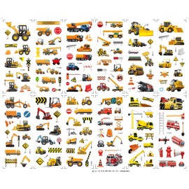 Engineering Vehicle 3D Stickers for Kids Excavator Puffy Stickers Pack for Scrapbooking Party Bag Fillers Birthday Party Favors Supplies Rewarding Gifts(12 Sheets)
