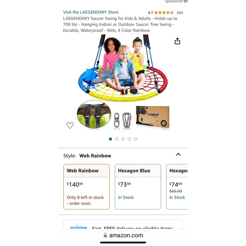 LAEGENDARY Saucer Swing for Kids & Adults - Holds up