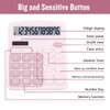 DANRONG Cute Pink Desktop Calculator with Big Buttons, Dual Power