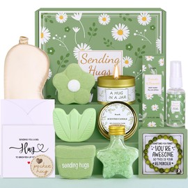 Sending Hugs Pamper Gifts for Women Birthday, Hug in a Box Care Package for Her with Pocket Hug Token, Relaxation Bath Gifts Set Thinking of You Get Well Soon Gift for Women Best Friend Bestie