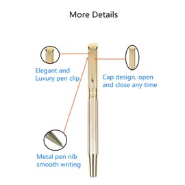 Penneed Rollerball Pen for Men Women Executive Home Office Use, with Gift box Refillable 0.7mm Black Ink G5(Luxury Gold)