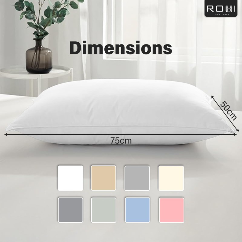 Rohi Microfibre White Pillowcases 2 Pack – Ultra Soft &