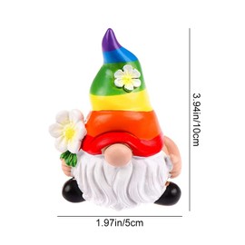 ZhuanZhenW Dwarf Statue Rainbow Resin Statues Creative Cartoon Sculpture for Home Decor and Outdoor Patio Decor