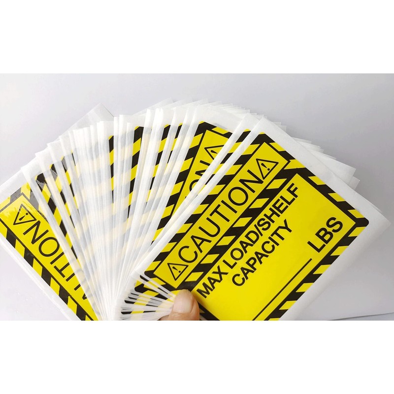 Pallet Rack Capacity Labels 3×4 Inch Caution MAX Load/Shelf LBS