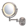 JERDON Wall-Mounted Makeup Mirror with 5X Magnification - Nickel Makeup