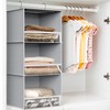 Simple Houseware 3 Shelf Hanging Closet Organizer with Front Stopper,