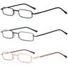 REAVEE 3 Pack Slim Pen Reading Glasses Small Tube Stylish