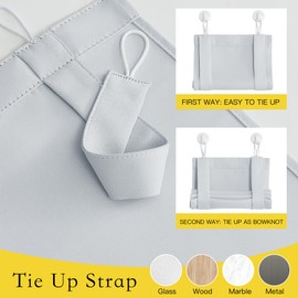 NICETOWN Room Darkening Door Curtains for French Door Window, Privacy Shade Thermal Insulated Covering for Office, Small Window Valance for Kitchen, 24 x 18 inch, Greyish White, 1 Panel