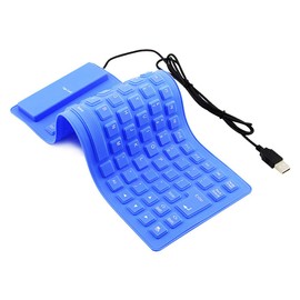 Foldable Silicone Keyboard, USB Wired 85 Keys Waterproof Rollup Silent Typing Soft Touch Keyboard for PC Notebook Laptop(Blue)