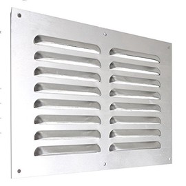 9" x 6" Louvre Air Vent Cover - Satin Aluminium/Metal Chrome Effect Wall Grille