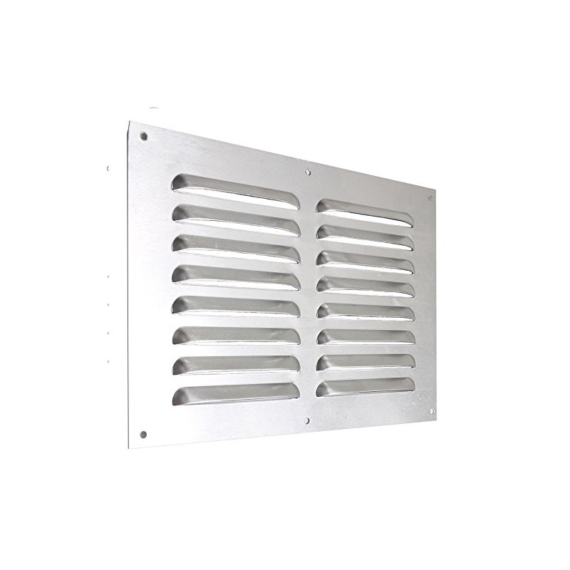 9" x 6" Louvre Air Vent Cover - Satin Aluminium/Metal