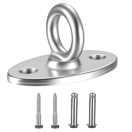 pzihao Ceiling Hook Heavy Duty Hook, M8 Eye Plate Stainless Steel, Swing Hook up to 500 kg, Wall Eyelet Hook for Punch Bag, Ceiling Mount, Hanging Chair, Hammocks, Swing Attachment