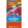 Hefty Slider Freezer Storage Bags, Gallon Size, 56 Count