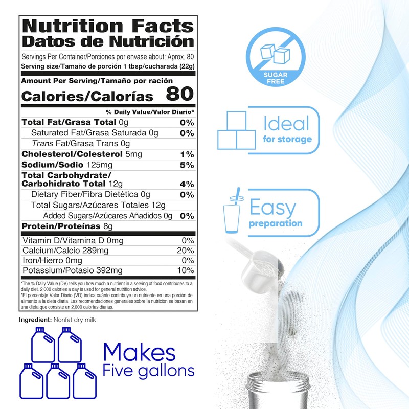 DairySky Nonfat Dry Milk Powder 64 Oz with 0% Fat