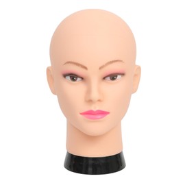VEELTRAS Bald Mannequin Head Female Cosmetology Manikin Head Training Head Display for Wigs,Mask,Sunglasses,Headphone,with a Clamp