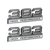 383 6.2L High Performance Engine Emblems in Chrome & Black