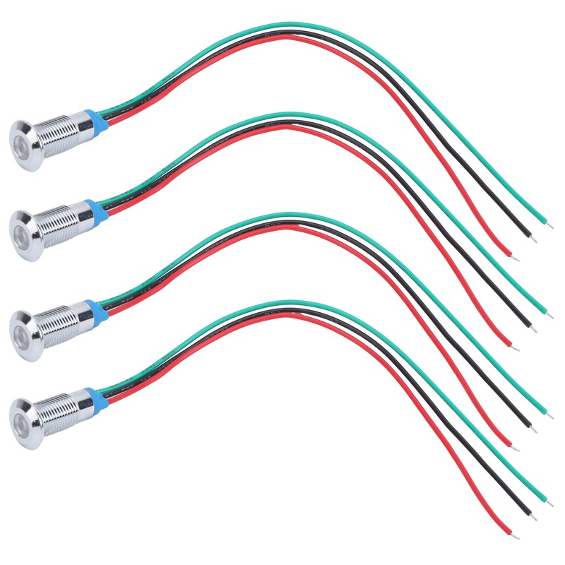 4 Sets PreWired Round LEDs Waterproof 2Color Signal Light Common
