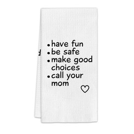 FIicy Funny Call Your Mom Hand Towels, Funny Dish Towels, Funny College Freshman Son Daughter Gifts Decorative Hand Towels for Bathroom Kitchen, Preppy Freshman Dorm Bathroom Decor(16x24 Inch)