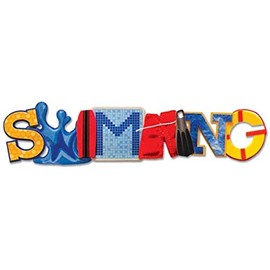 Karen Foster Swim Team Stacked Statement 3-D Title Sticker-Swimming